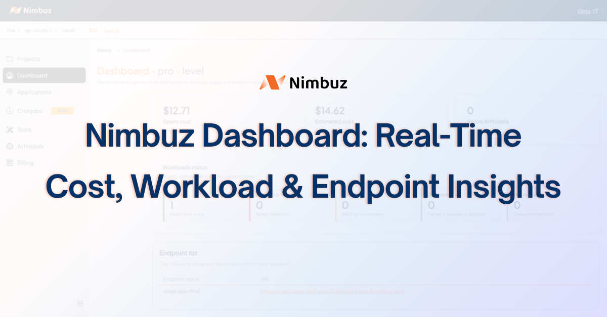 Nimbuz Dashboard: Real Time Cost, Workload & Endpoint Insights